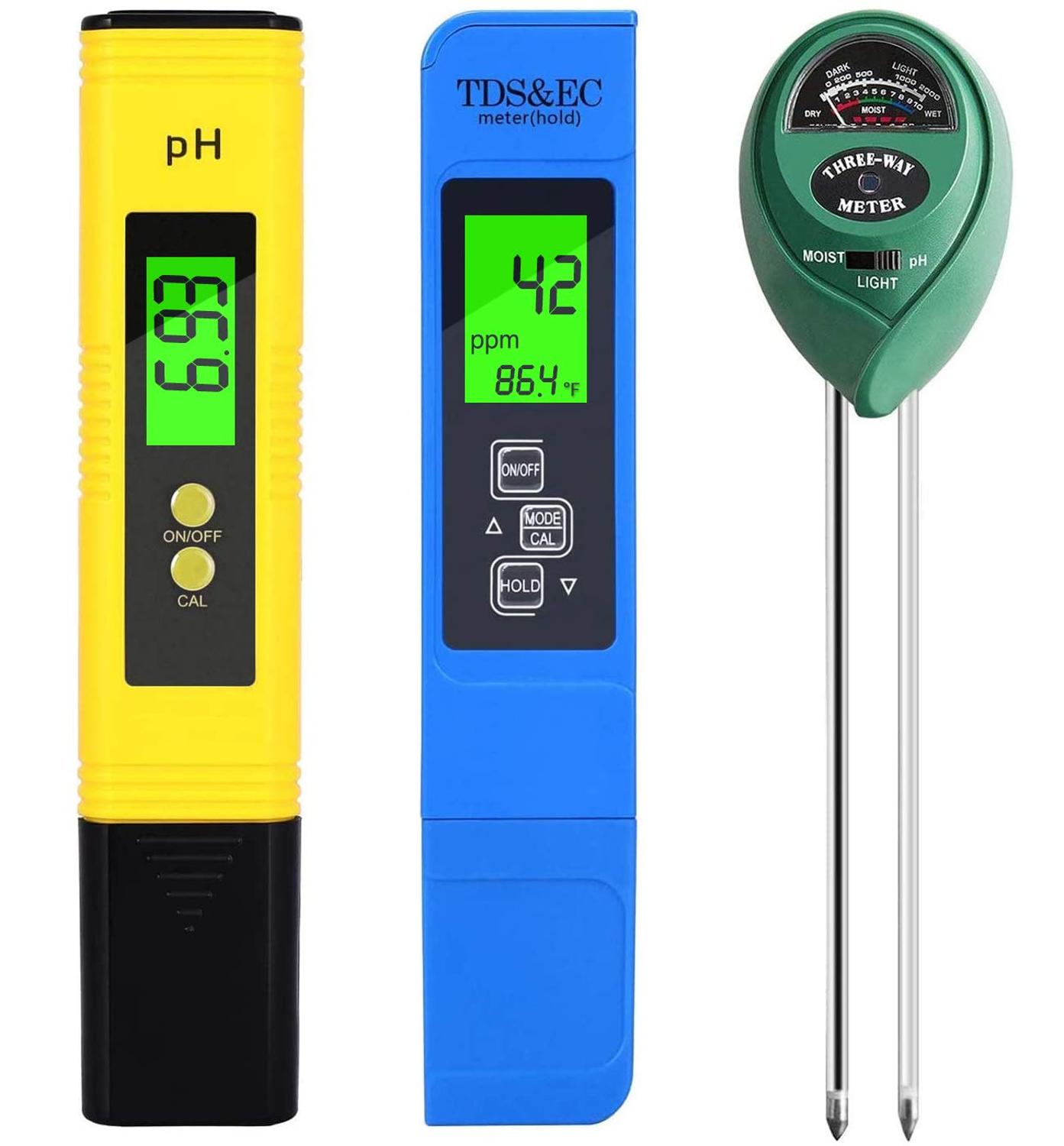 3 Pack Digitale Tester Ph Water Meter 3 In 1 Tds Ppm Meter Bodem Ph Tester Hoge Nauwkeurigheid Auto Kalibratie pen Type Ec Temp