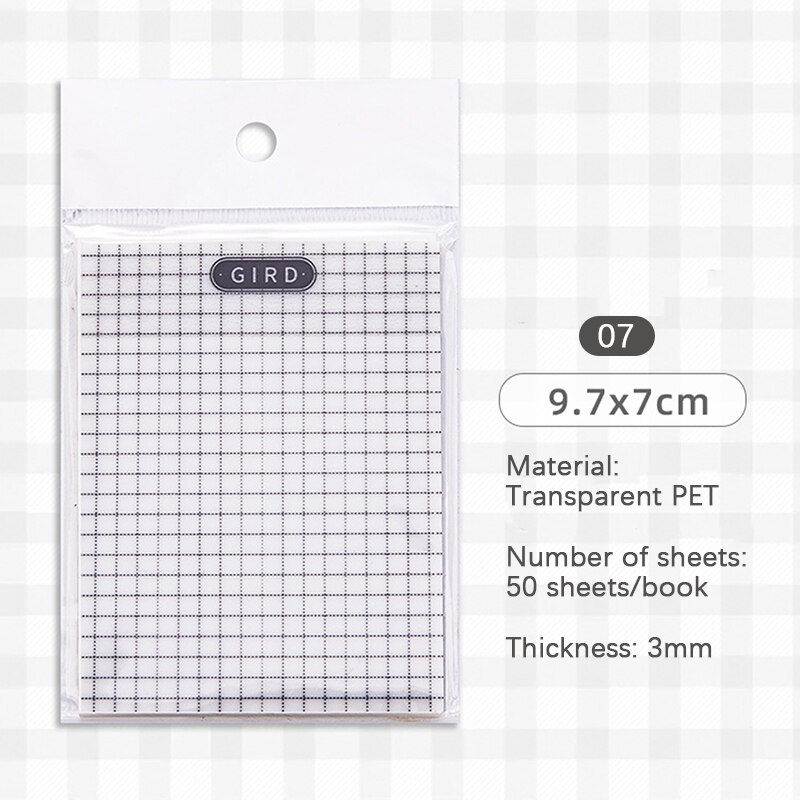 Transparent Sticky Note Pads Waterproof Self-Adhesive Memo Notepad School Office Supplies Stationery Writing Memo Pad Decoration: N7