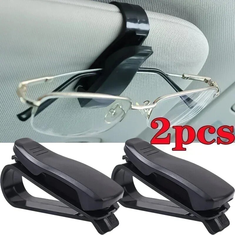 2 STUKS Universele Auto Auto Zonneklep Glazen Doos Zonnebril Clip Card Ticket Houder Sluiting Pen Case Brillen Clips Accessoires