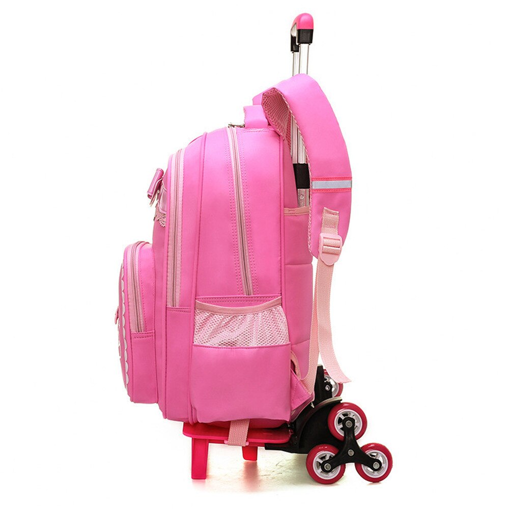 Cartoon 2 Wheels Girls Trolley School Bags Backpack Detachable Children Rolling Book Bag Waterproof Travel Bags Mochila