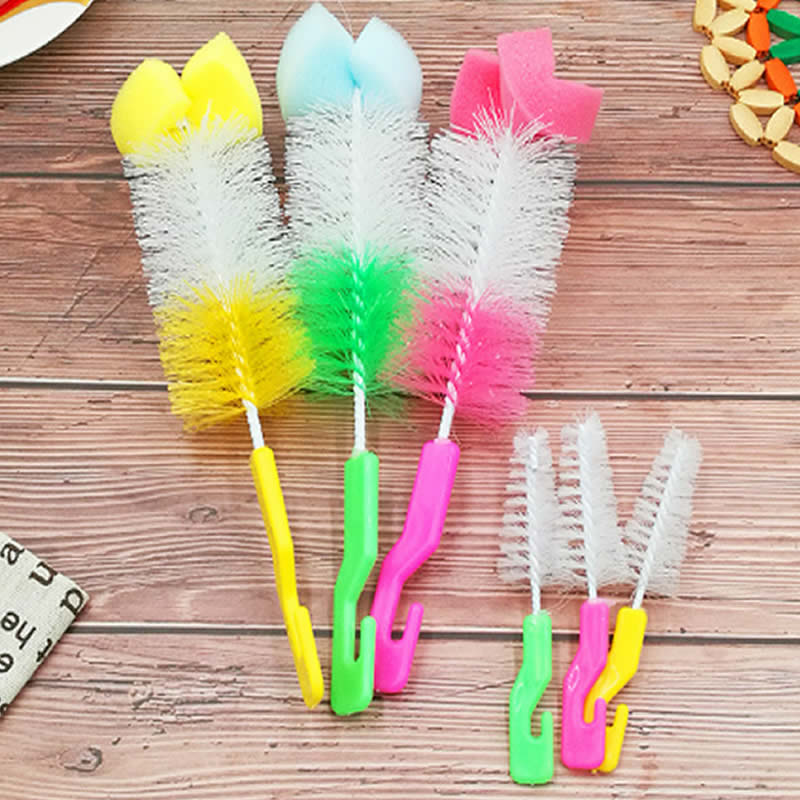 2pc The Baby Bottle Brush Wash Bottle Bottle Nipple Brush Tool Sponge Cleaning Kit Baby Products Single Loaded: Default Title