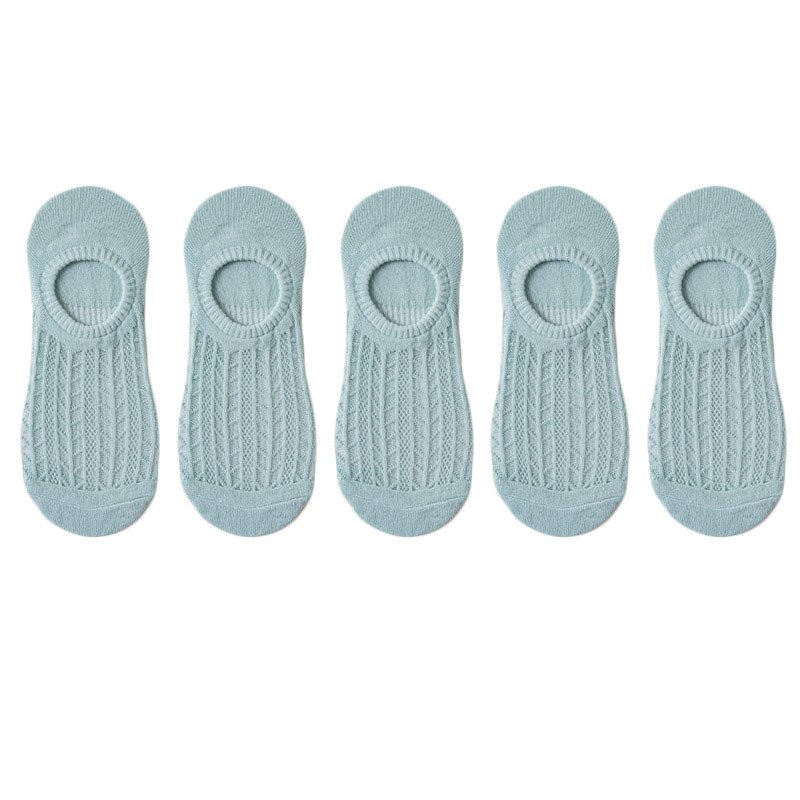 5 paia/lotto calzini invisibili in cotone Mujer antiscivolo Chaussette caviglia bassa donna femminile calzini da barca No Show Calcetines traspiranti: 11