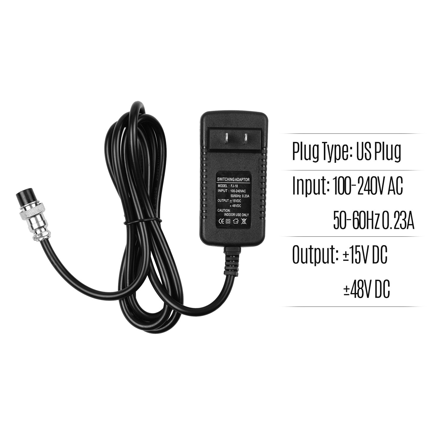 Mixing Console Power Supply AC Adapter 15V 230mA Universal 4-Pin Round Connector for 16 Channels or below Mixing Consoles