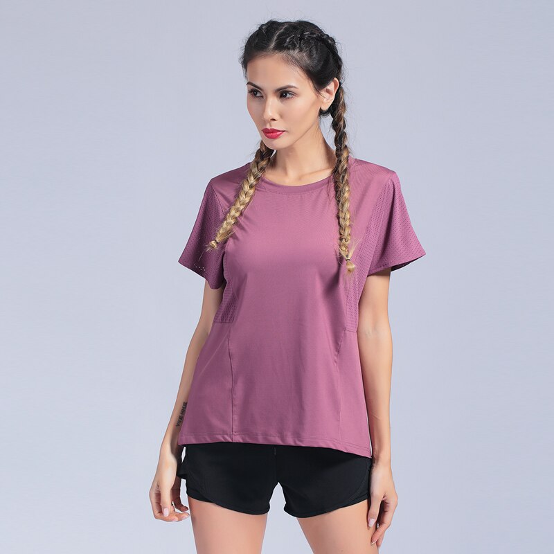 Sport Shirt Vrouwen Quick Dry Korte Mouw Gym Fitness Yoga Tops Shirt Losse Ademende Workout Jogging Running Vrouwelijke Shirts