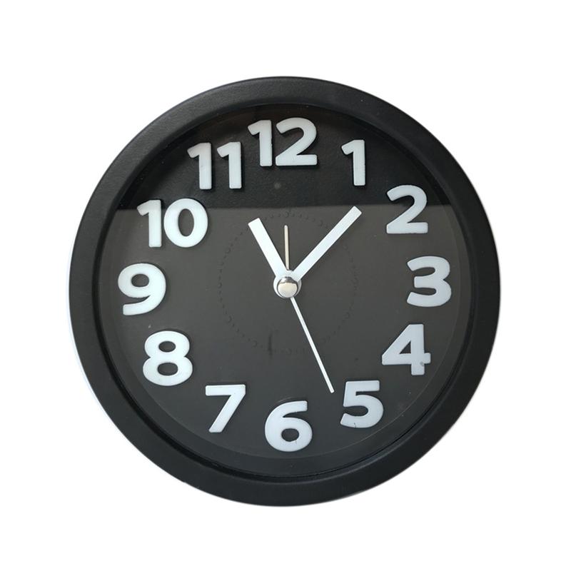 Desktop Clock Mini Bedside Clock Digital Clock Table Mute Clock Plastic Clock: Black