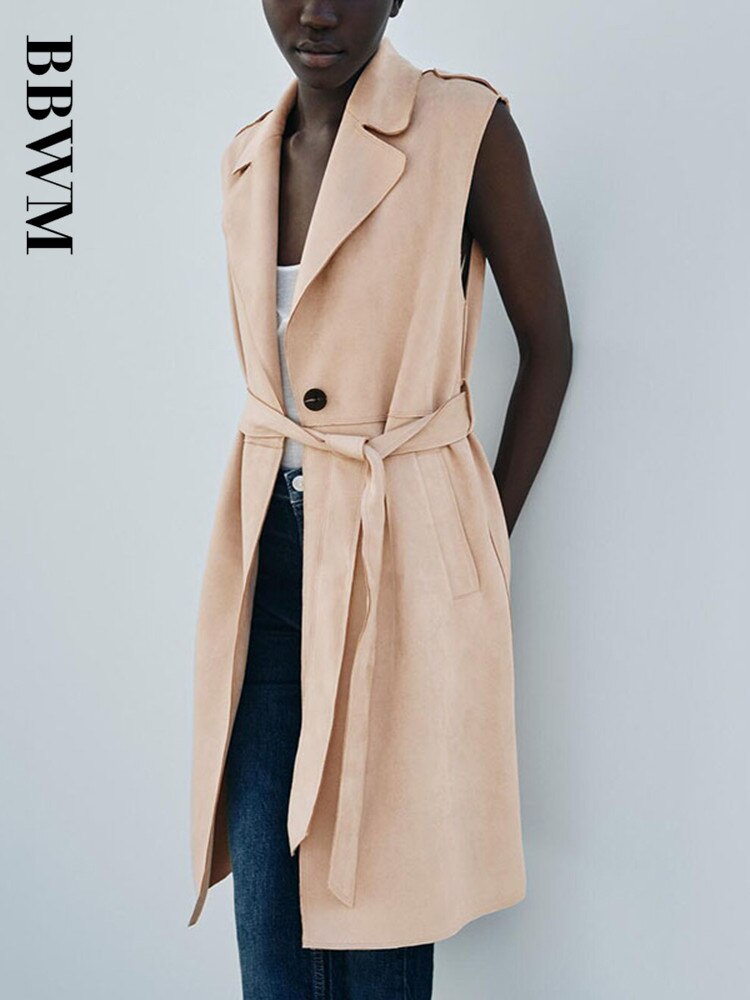 Chaleco Largo Camel Mujer Ropa Moda Chalecos Largos Chaleco Largo