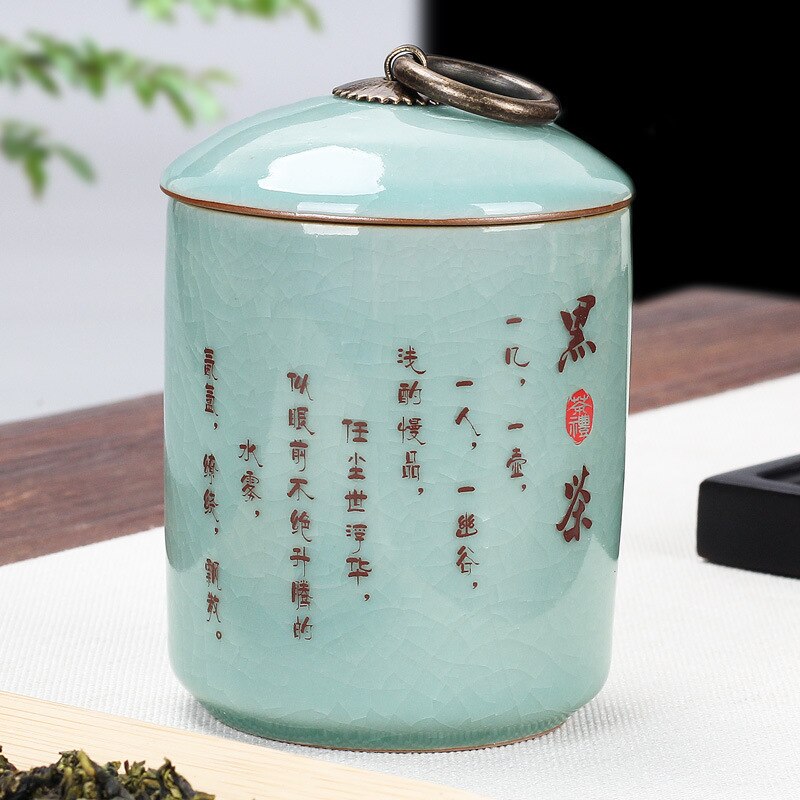 Thee Doos Koffie Organizer Puer Thee Container Chinese Groene Thee Aardewerk Pot Kruiden Voedsel Opslag Pot Keuken Items Luchtdichte Flessen: HC-about10.7X7.4cm