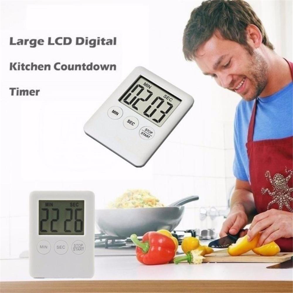Super Thin LCD Digital Screen Kitchen Timer Square Cooking Count Up Countdown Alarm Sleep Stopwatch Temporizador Clock