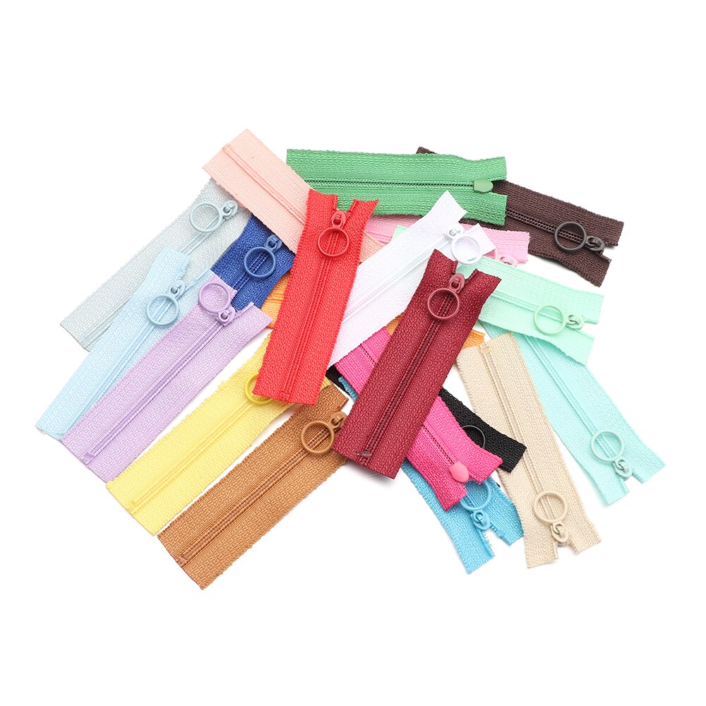 Mini cremalleras de cabeza redonda para ropa de muñeca, accesorios de vestimenta para muñecas hechas a mano, costura, Scrapbooking, ropa con cremallera, 5 uds.