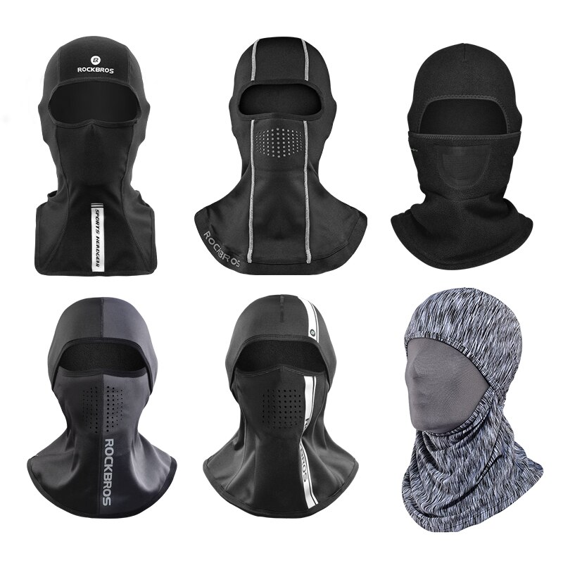 ROCKBROS-Mascarilla de Esquí Térmica, Capucha Protectora para la Cara de Vellón, Bufanda de Forro Polar para Hacer Deporte al Aire Libre, Accesorio de Snowboard Cortaviento, Pasamontañas para Ir en Bicicleta