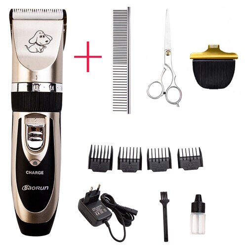 Rechargeable Pet Cat Dog Hair Trimmer Grooming Kit Horse Electrical Clipper Shaver Set Haircut Machine: full kit E
