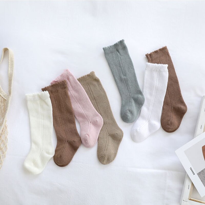 Warmom Baby Mädchen Jungen Knie Hohe Socken Rohr Rüschen Säuglinge Kleinkinder Socken freundlicher Lange Socken für Mädchen Baumwolle freundlicher socken