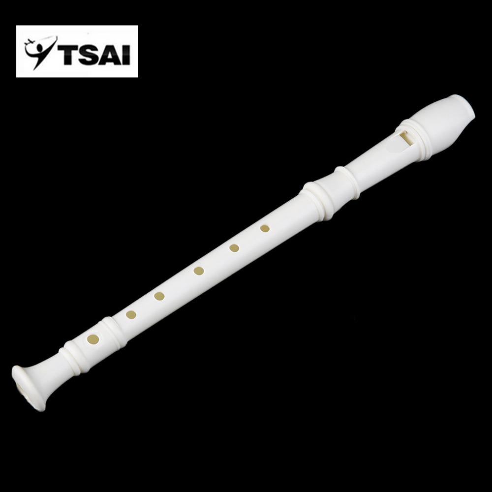 Draagbare Size Wit ABS Hars Instrument Musical Sopraan Recorder Lange Fluit Vingeren voor Kids Instrument Beginners