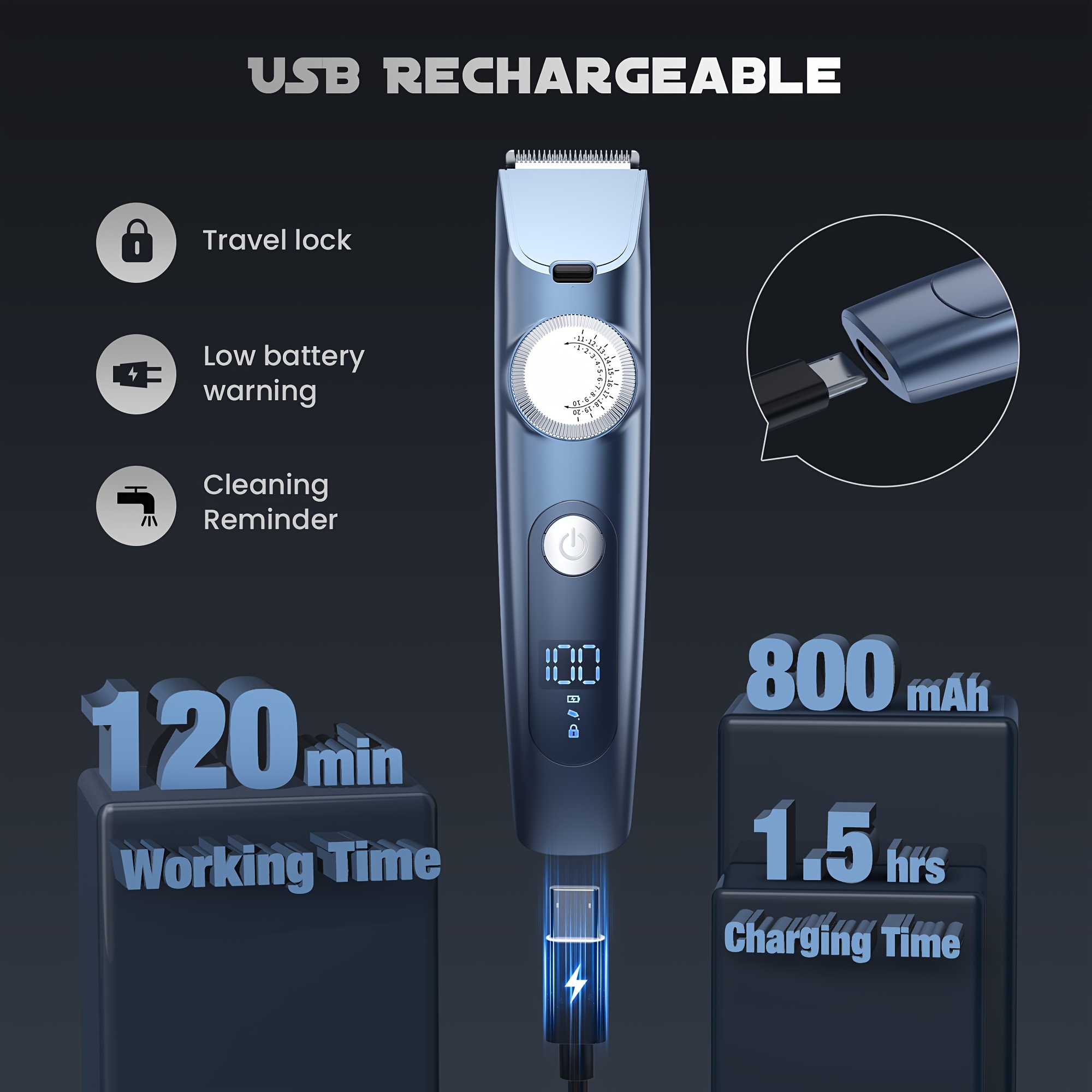 Sejoy Hair Clippers Trimmer for Men Hair Beard Body Arm Electric Outline Edgers Shaver