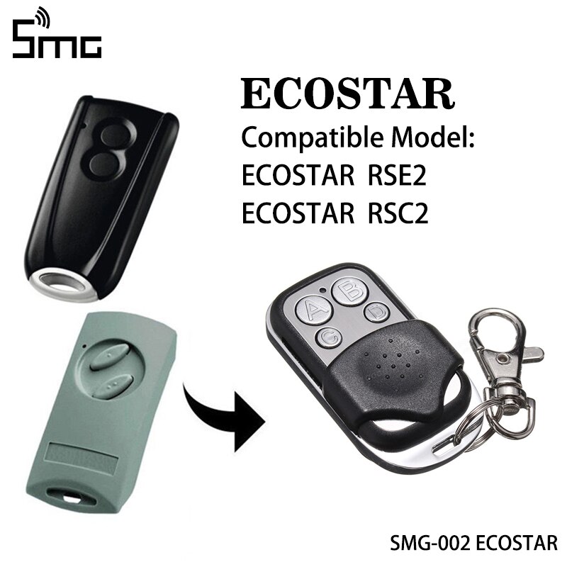 1pcs ECOSTAR 433.92MHz remote control gate ECOSTAR RSC2 ECOSTAR RSE2 rolling code garage ECOSTAR command