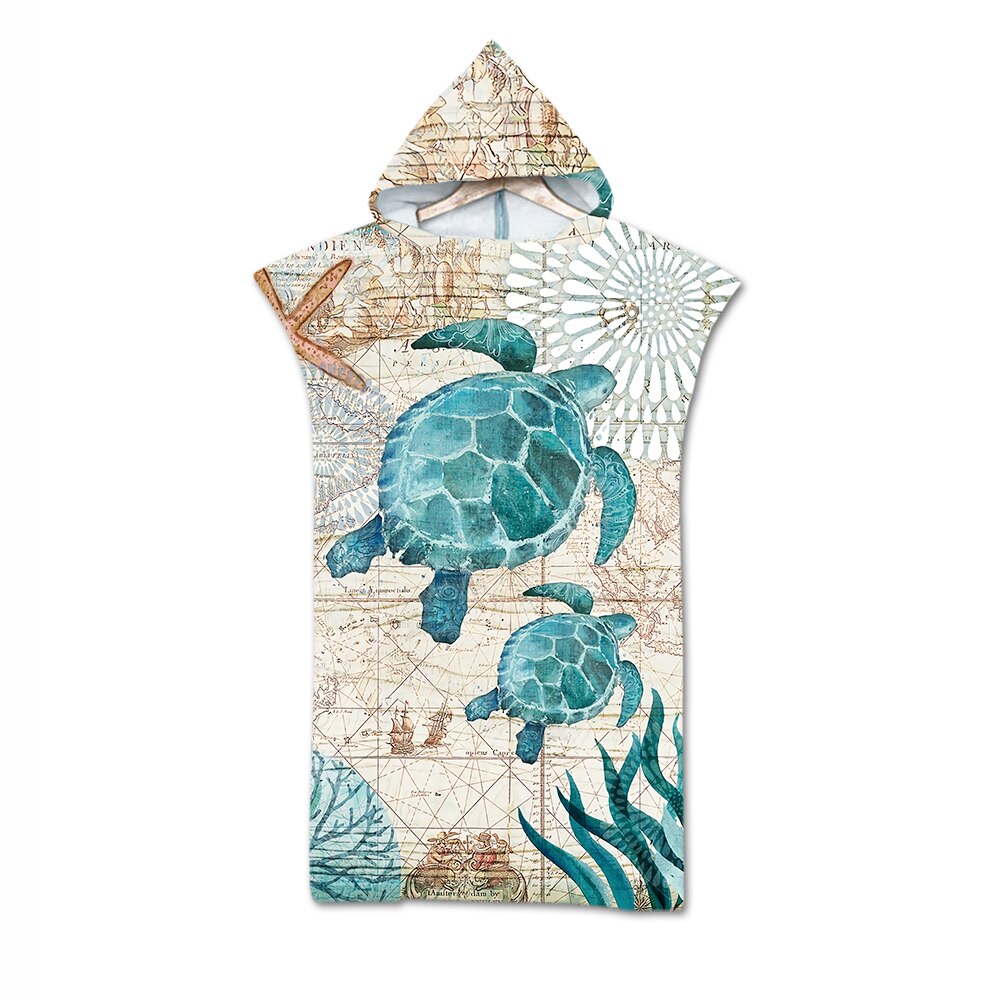 Serviette de bain à capuche pour bébé et adulte, motif animaux, tortue, licorne, douce, cape de bain