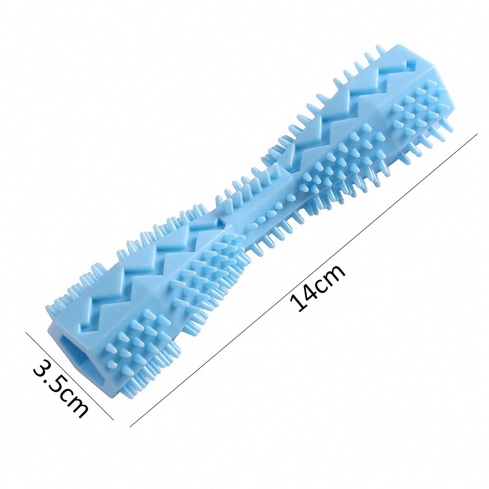 Dog Chew Toy Puppy Dog Training Puzzle Leaking Food Dog Toys Interactive Dog Toothbrush Tooth Cleaning Stick Dog Supplies: Blue 1