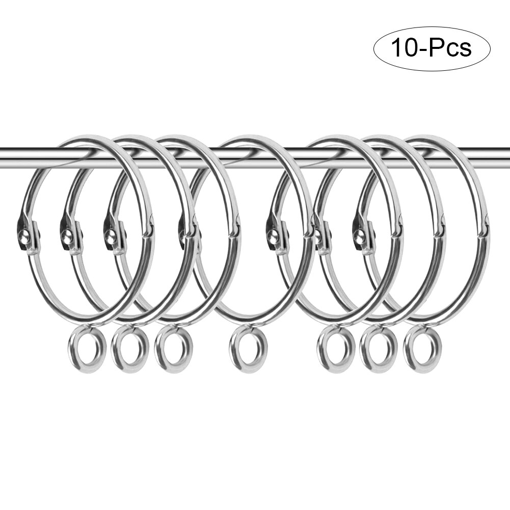 10 pack gardinkrokar ringar öppning 50mm innerdiameter järnridåer ringar hängringar för gardiner och stavar: Default Title