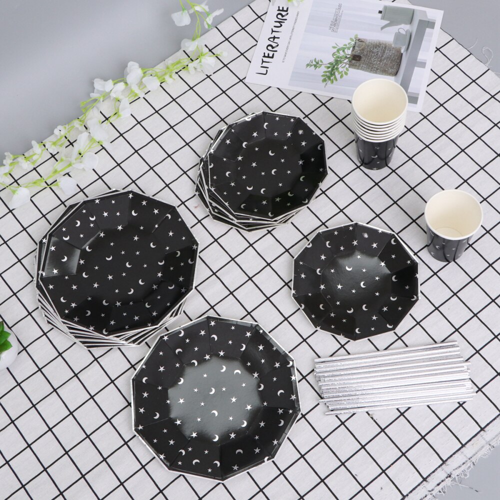 48pcs Disposable Paper Plates Party Supplies for Wedding Baby Shower Festival Birthday