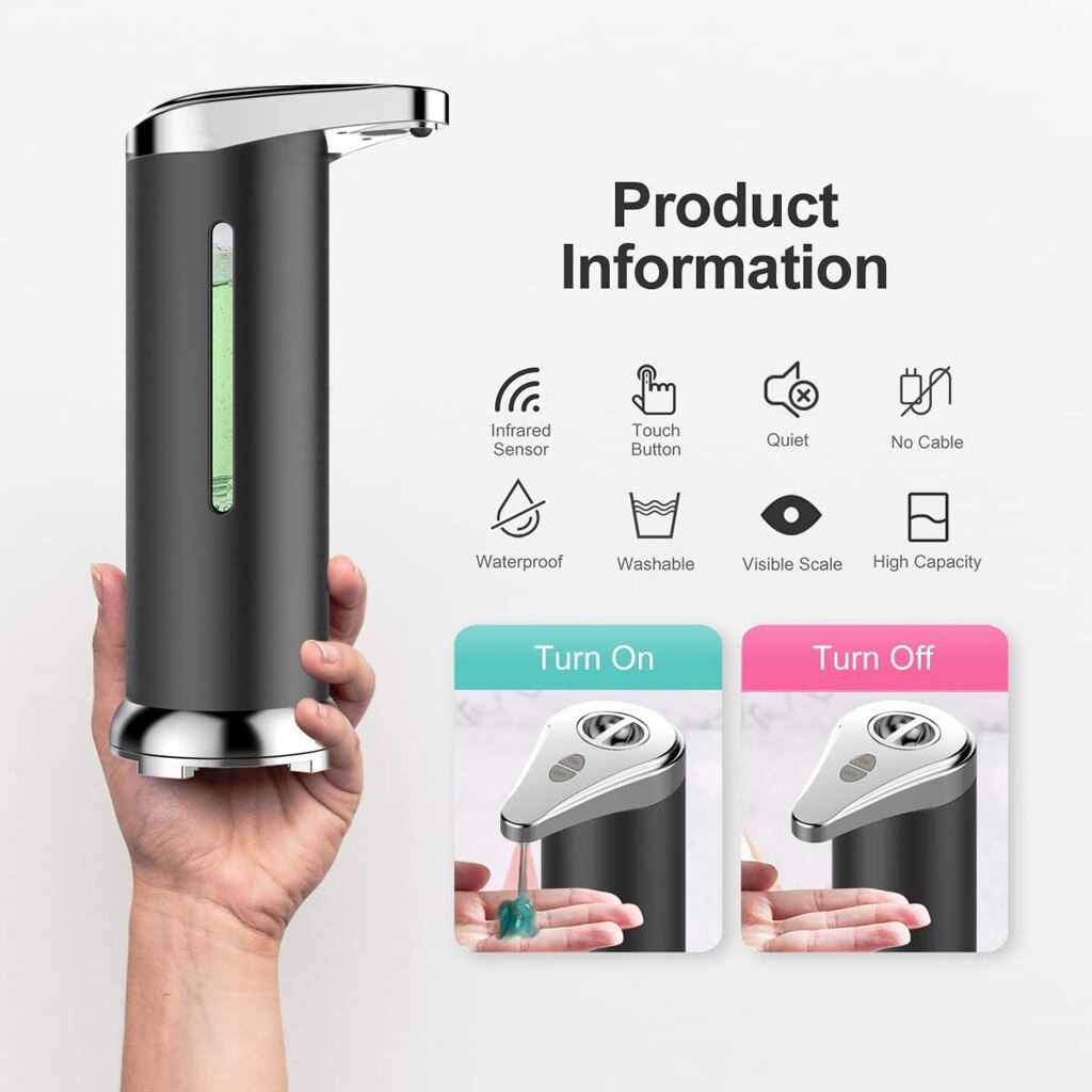 #55 Automatic Soap Dispenser Touchless Equipped Motion Sensor Waterproof Base Smart Sensor Liquid Soap Dispenser For Bathroom