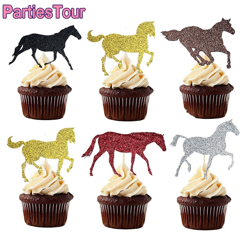 40 sztuk koń Cupcake wykaszarki wyścigi konne ciasto wykaszarki koń akcesoria z motywem przyjęcia urodzinowego Kentucky derby ciasto dekoracje