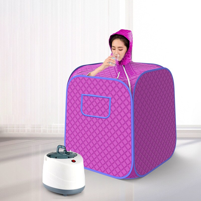 Husholdnings dampende sauna værelse til bærbart bad sauna spa maskine damper type folde sauna controller taske kabine: Lilla