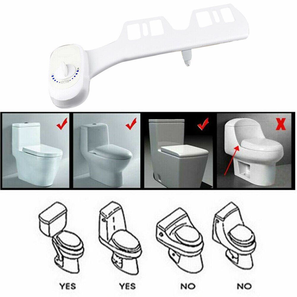 Non-Electric Bidet Attachment Toilet Bidet Seat Self-Cleaning Nozzle-Fresh Water Bidet Sprayer Mechanical Washing