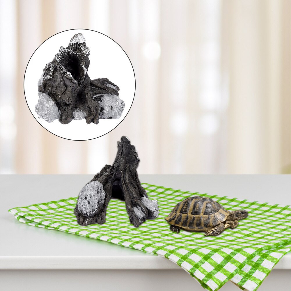 Reptile Terrarium Hiding Hut Lizard Dragon Beard Cage Hideout Landscape Habitat