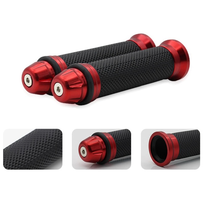 1-Pair Anti-Slip Motorcycle Handle Grips Rubber Bicycle Mountain Bike Comfortable Handlebar Replacement