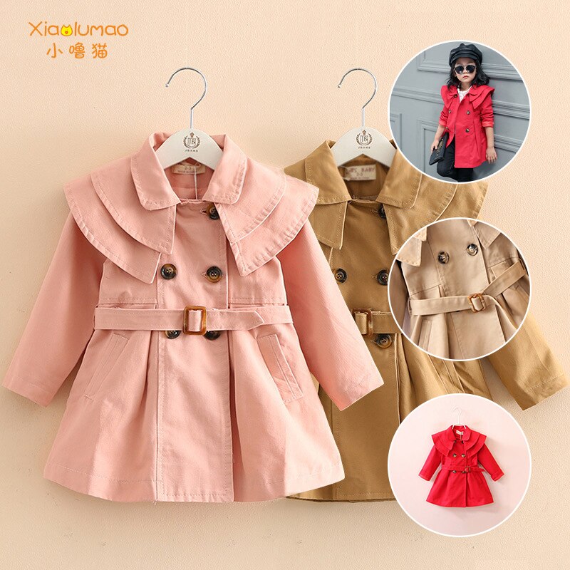 Kids Windjack Trenchcoat Kinderen Wind Jas Meisje Peuter Jas Geul Voor Kinderen Herfst Winter 3-8Y Formele Kind Jas