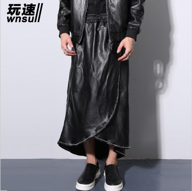 vêtements pour hommes personnalité GD cheveux styliste grande taille en cuir pantalons hommes jupe-culotte costumes