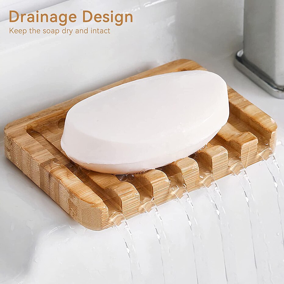 Porte-savon en bois avec égouttoir automatique, pour salle de bain, douche, cuisine