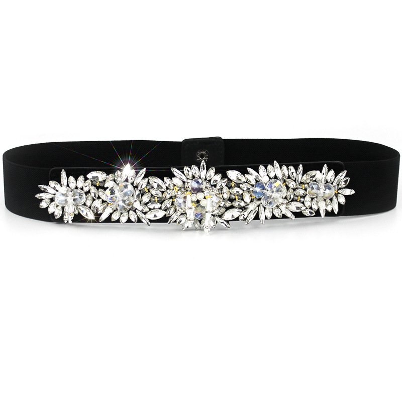 Cinturón de vestido de noche blanco y negro, cristal hecho a mano, Diamante de imitación, cinturón de boda para novia, adorno de cuentas, fajín, accesorio B67