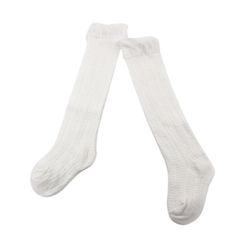 Leuke Baby Peuter Meisje Effen Sokken Kniehoge Kousen In Buis Sokken F804: White 6M