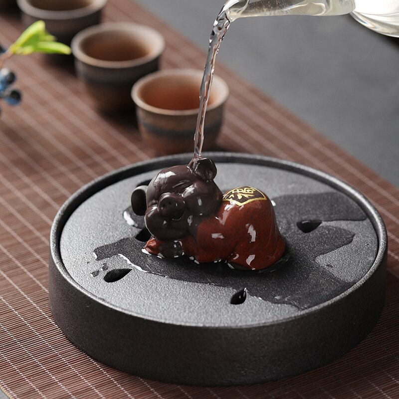 Tea pets ceramic lucky pig ornaments tea art tea play tea set accessories