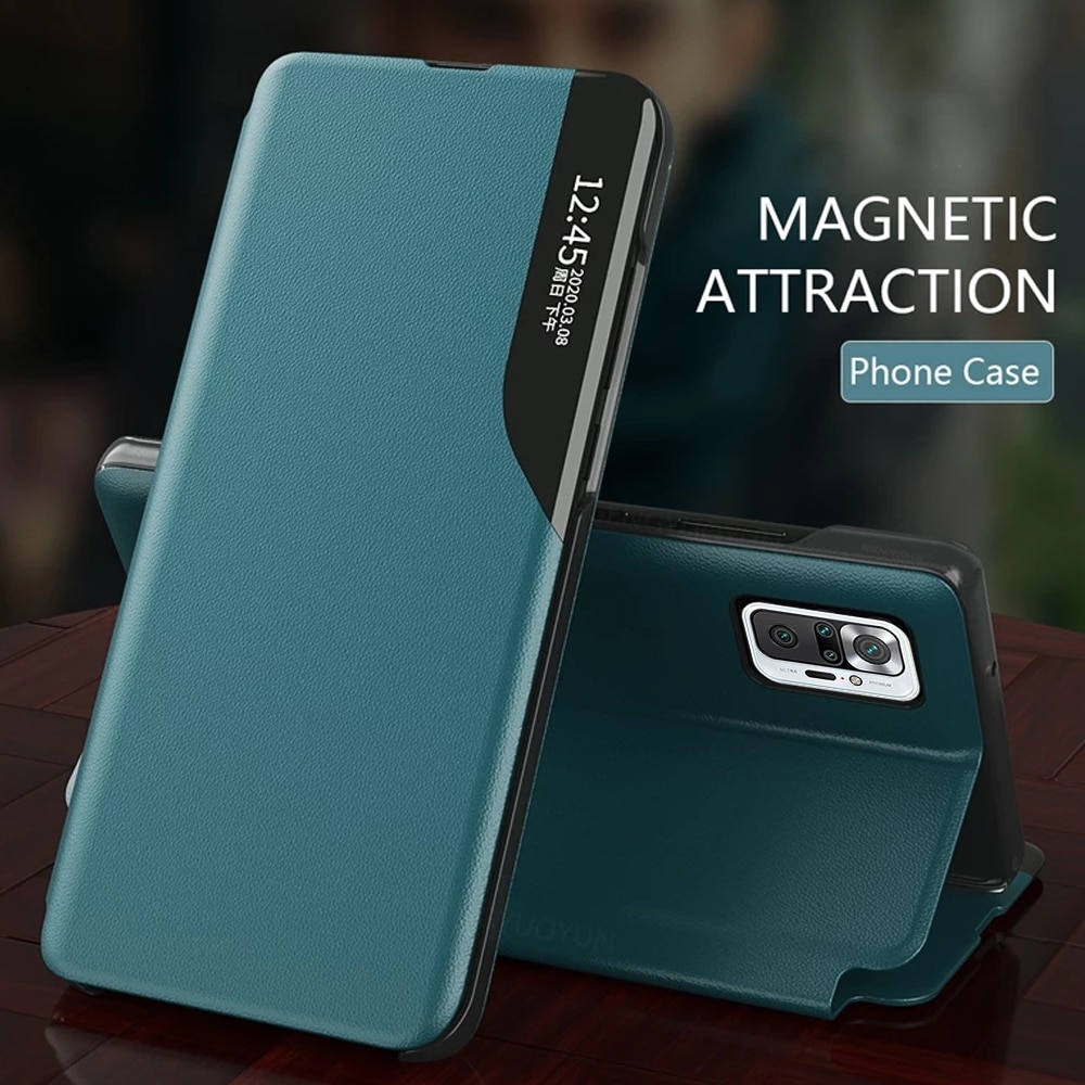 Covers Voor Redmi Note10 Pro Case Leather Smart View Window Flip Voor Xiaomi Redmi Note 10 Pro Magnetische Houder Schokbestendig coque