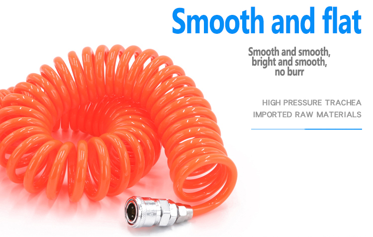 PU spring air pipe air compressor gas line pneumatic high pressure telescopic hose spiral air pipe steam pipe with joint