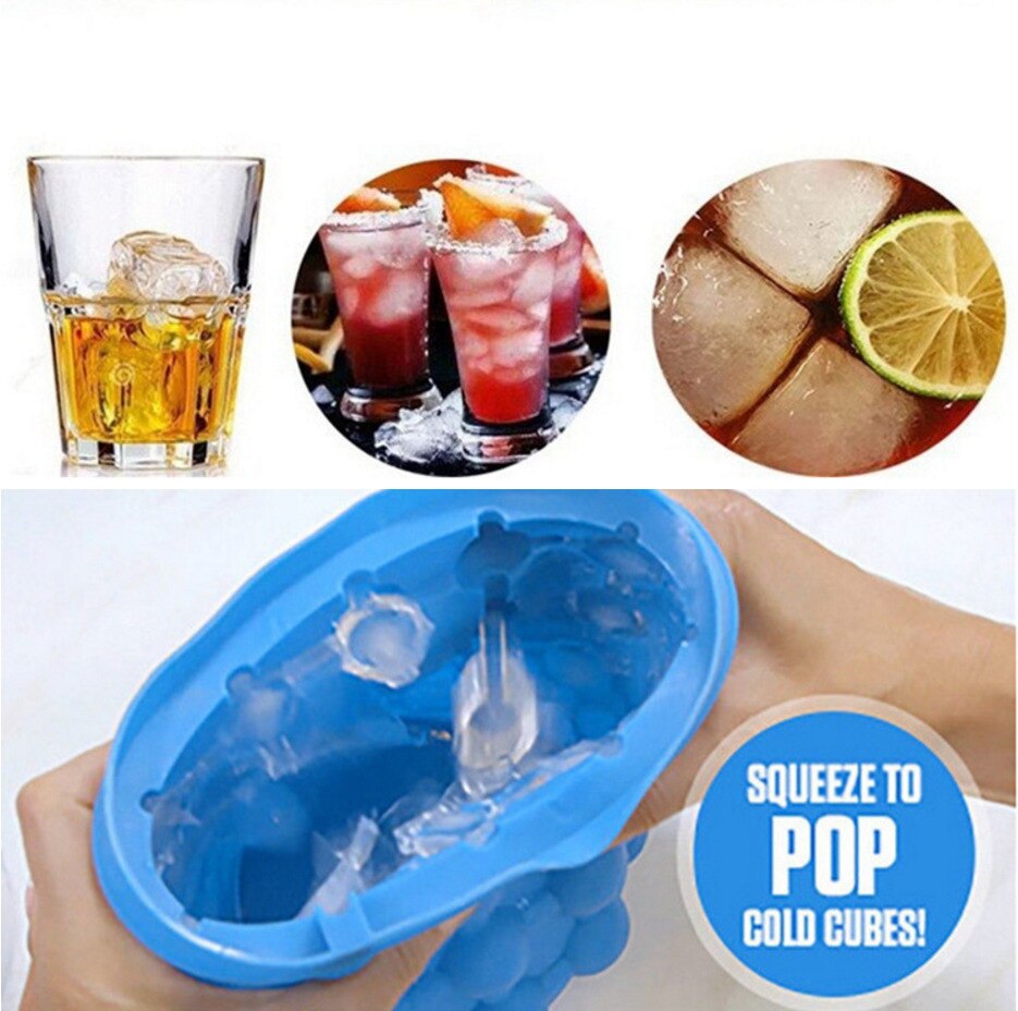 Silicone Ice Maker Fast Cold Ice Bucket Space Saving Ice Genies Portable Ice Ball Maker