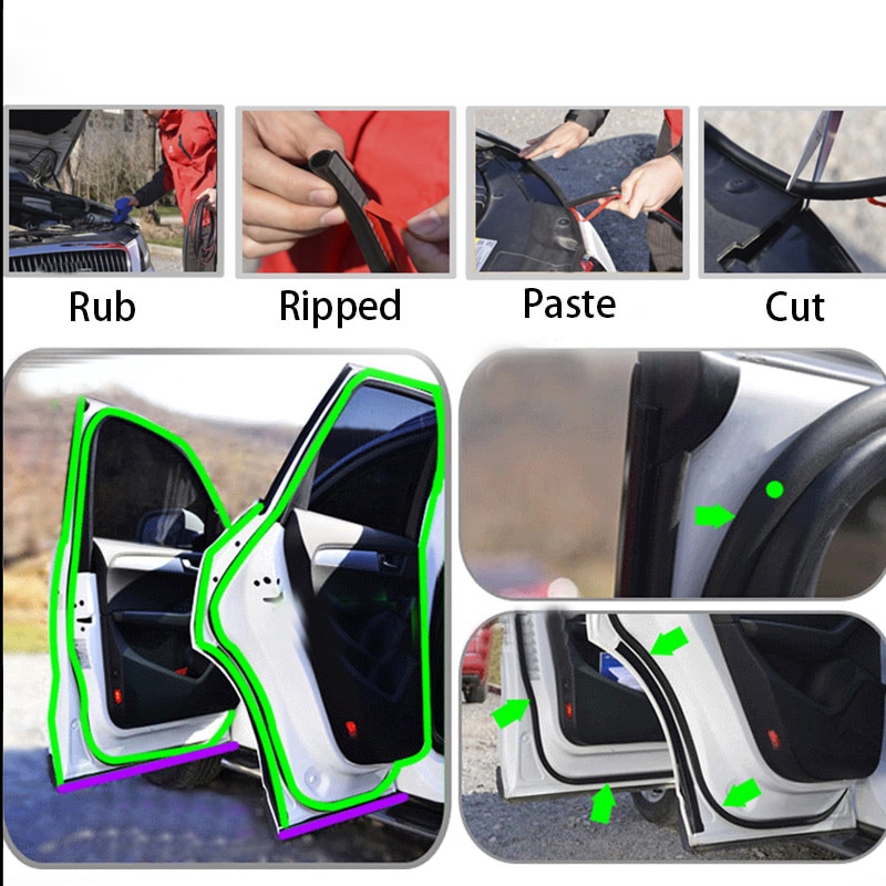 Auto Deur Afdichting Kleine D Soort Universele Rubber Strip Auto Geluidsisolatie Afdichtstrip Voor Auto 'S Auto Tochtstrip Anti Ruis