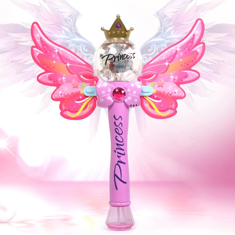 Kinderen Bubble Machine Bubble Blower Bubble Maker Met 2 Bubble Oplossingen Inbegrepen Populaire Fee Stok Ontwerpen Met Licht