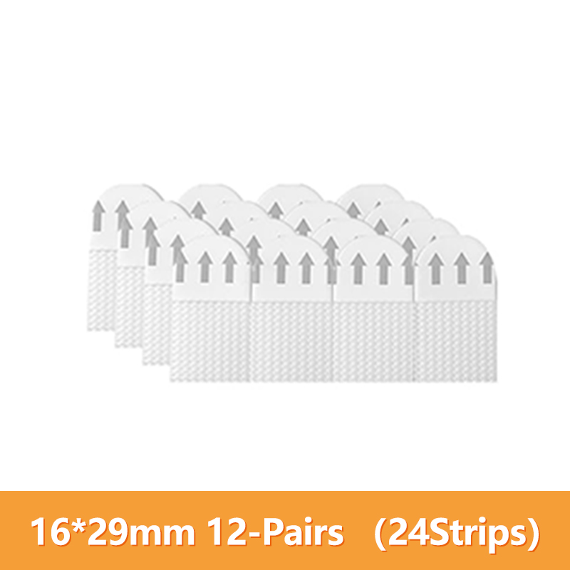 12Pairs Velcro Strap Tape No Damage To Wall Removable Adhesive Strips Fixing Pads Hanging Mounting Picture Wall Stickers Sticky: Translucent