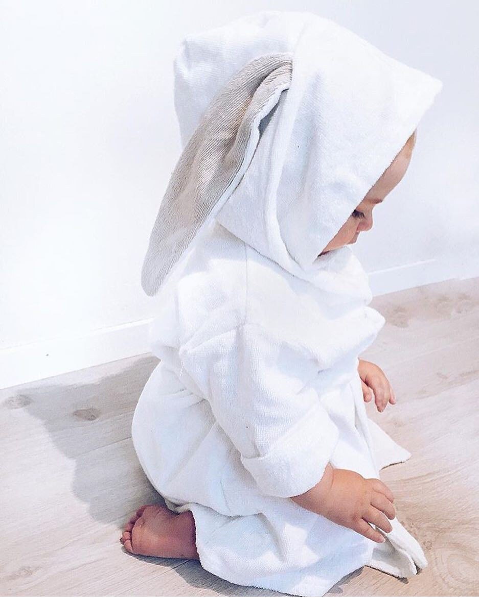 Pudcoco mærke dreng pige dyr baby badekåbe hætte badehåndklæde spædbarn badning honning baby