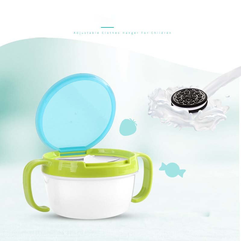 Baby Kids Toddler Snack Catcher Double Handle Snack Cup Jar Bowl Spill-proof Biscuits Container Box