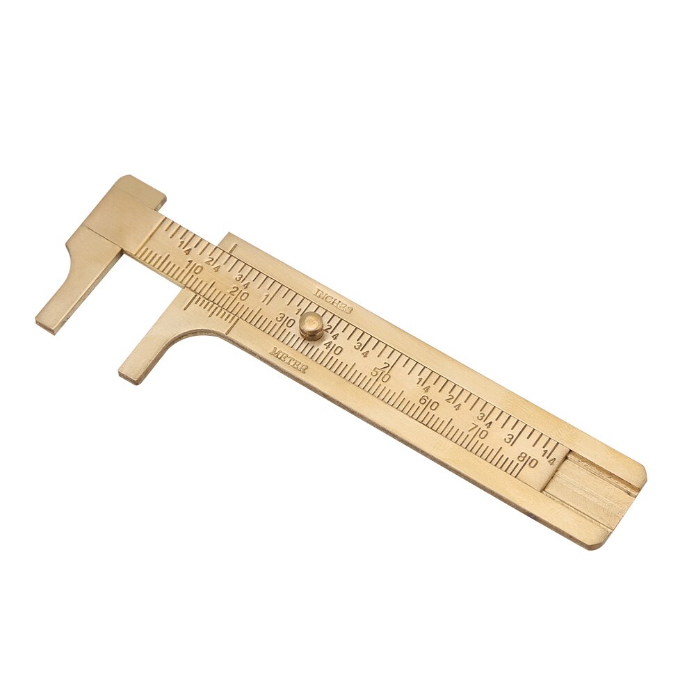 Brass Sliding Gauge Vernier Caliper Ruler Measuring Tool Double Scales Mm/Inch