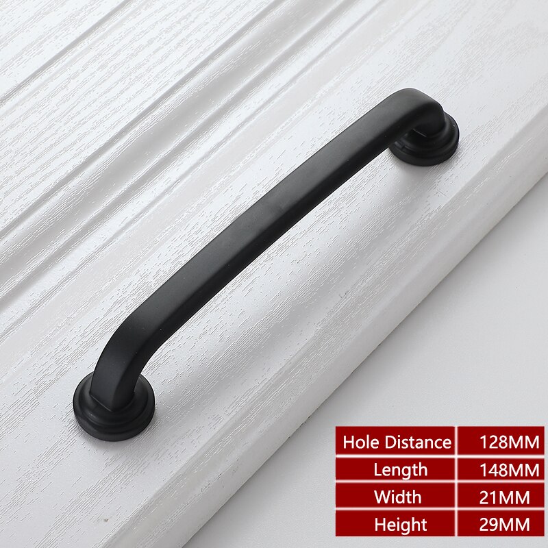 Yutoko modern svart skåp handtag fyrkantig möbel hårdvara rostfritt stål köksdörr knoppar skåp garderob låda drar: 675-128mm