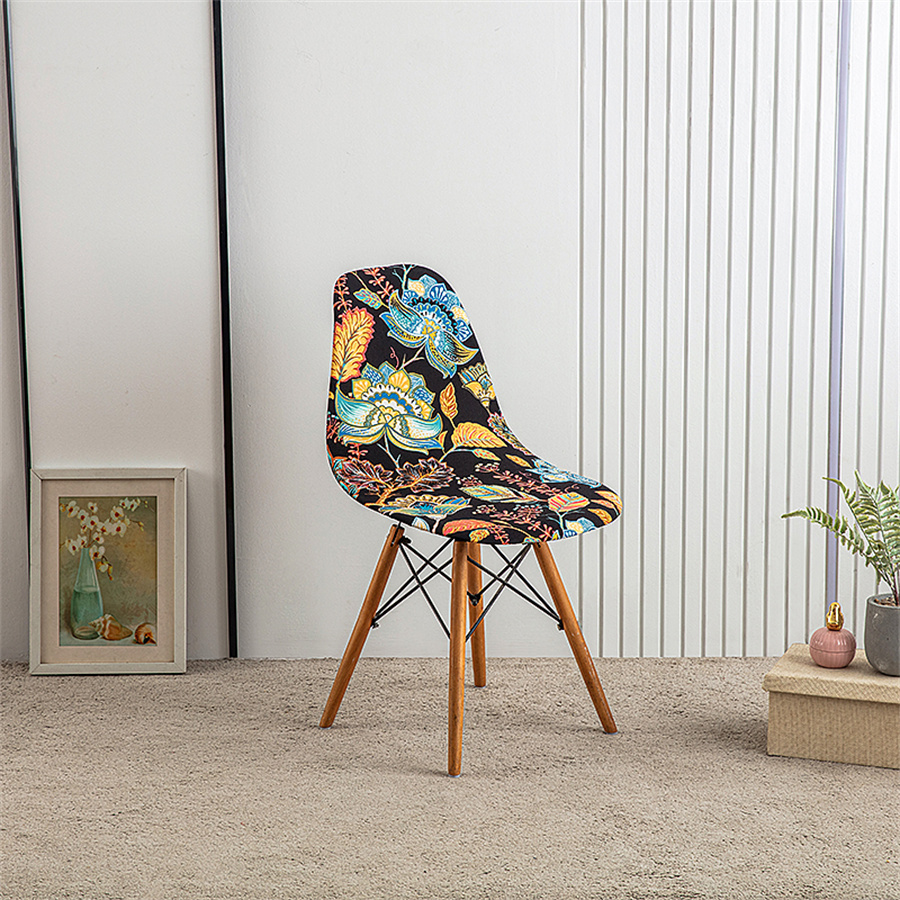 1Pc Bedrukte Eettafel En Stoelhoes Huishoudelijke Elastische Stoelhoes Eames Stoelhoes Speciaal Gevormde Stoelhoes: YELLOW