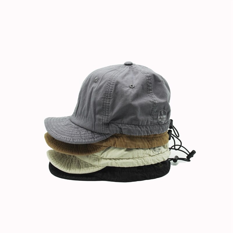Kort brätte män tvätta mjuk topp dragsko baseballkeps unisex koreansk version vår sommar vintage pappa hatt snapback