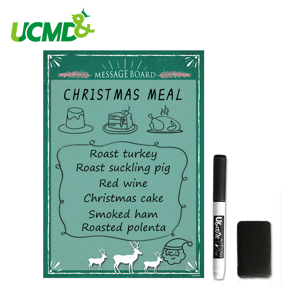 A4 Magnetic Daily Schedule Fridge Magnets Christmas Sticker Whiteboard Sheet Erasable Drawing Writing Remind Memo Message Board