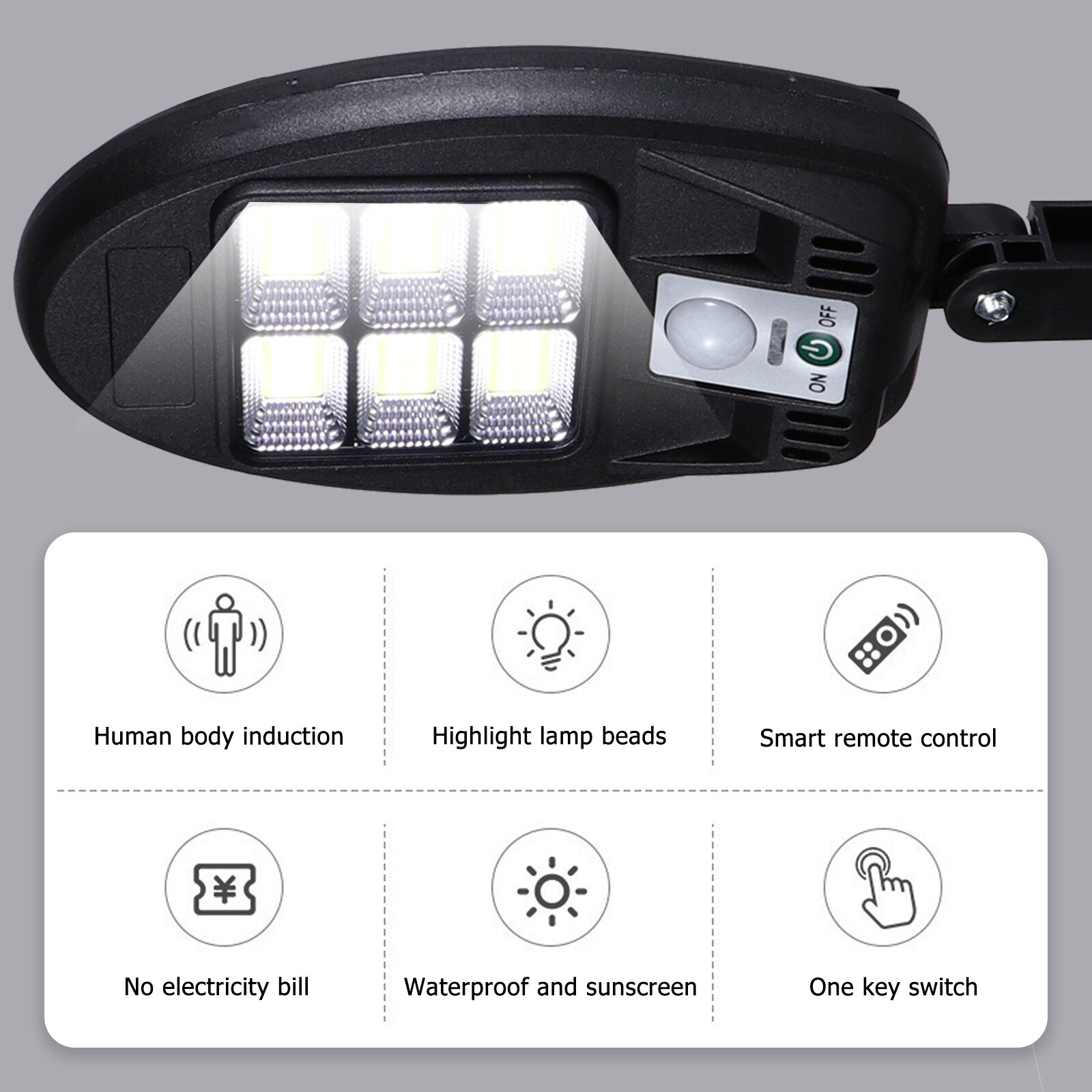 1 Set Solar Light Waterproof Street Lamp LED Human Body Induction Lamp