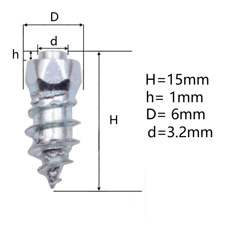 12/15mm vinter dubbskruv bildäck dubb skruv snöspikar hjuldäck atv halksäkra skruv dubb bil motorcykel 100 st